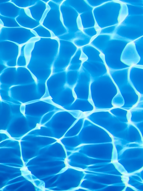 Blauwe rimpelwaterachtergrond, wateroppervlak blauw zwembad