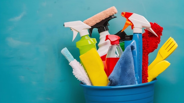 Blauwe schoonmaakpakket voor huishoudelijk gebruik