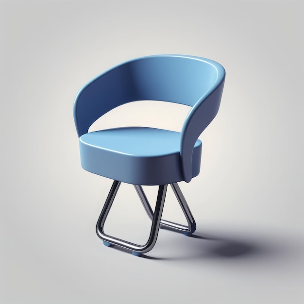 Blauwe stoel geïsoleerd op witte achtergrond 3D-illustratie blauwe stoel isolerd op wite achtergrond