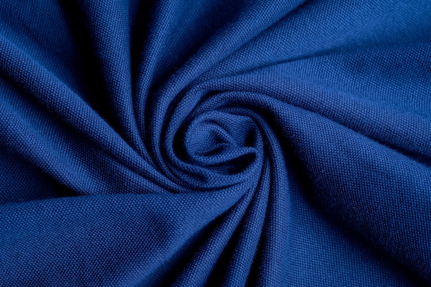 Blauwe stof textuur achtergrond, abstract, close-up textuur van doek