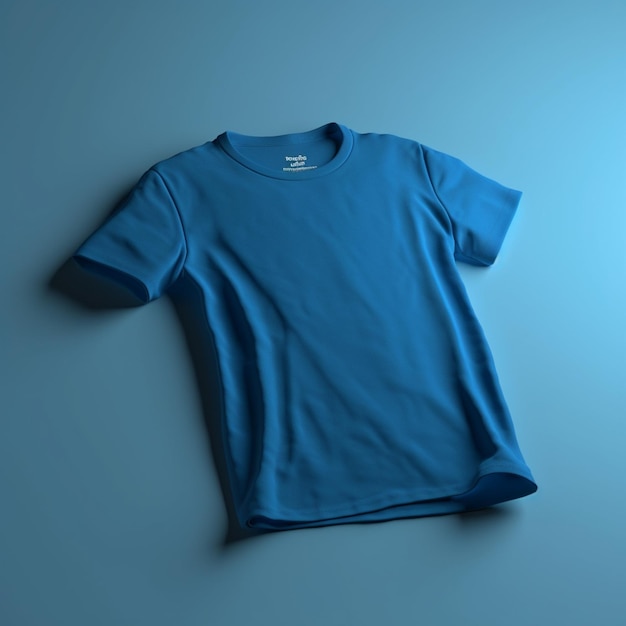 Foto blauwe t-shirt mockup sjabloon voor mannen voorkant t-shirt ontwerppresentatie blauwe casual t-shirt mock up