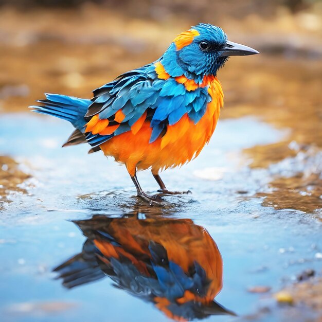 Foto blauwe tieten zingen op de tak generatieve ai-beeld