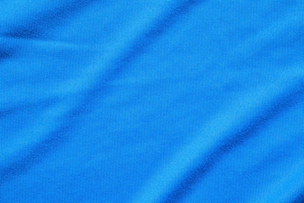 Blauwe voetbal jersey kleding stof textuur sport slijtage achtergrond