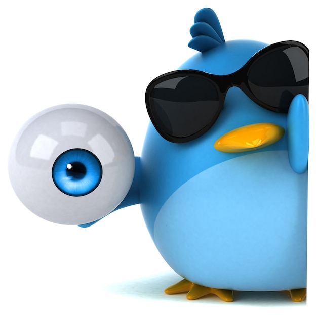 Blauwe vogel - 3D-personage