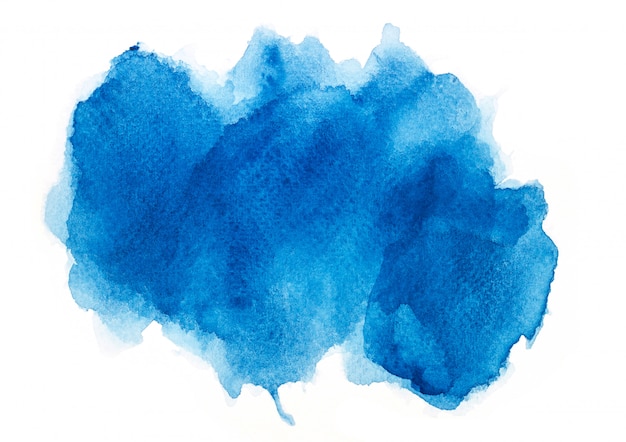 blauwe waterverf op papier.