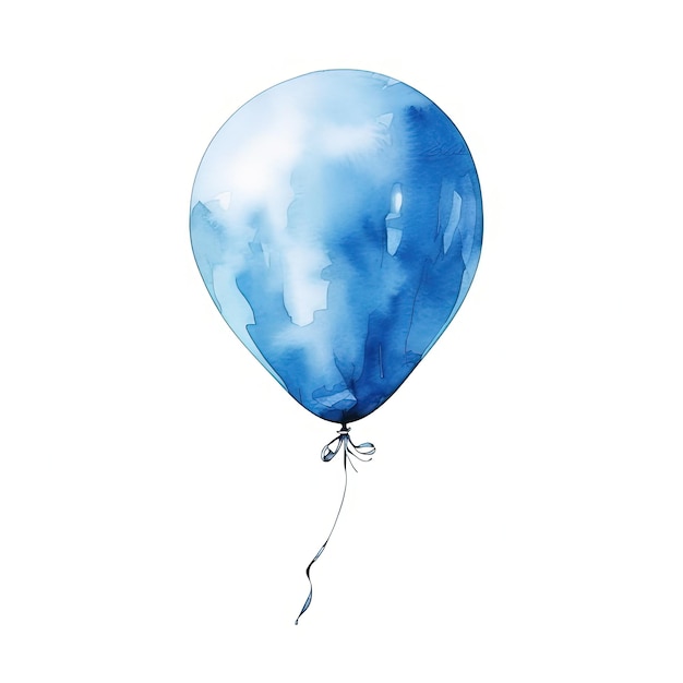 Blauwe waterverfballon geïsoleerde Illustratie AI GenerativexA