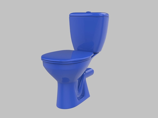 Blauwe wc-stoel 3d illustratie