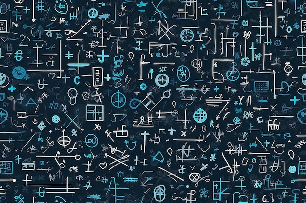 Blauwe wiskundige plussymbolen Patroon Wiskundige ontwerpelementen achtergrond Medische techniek achtergrond