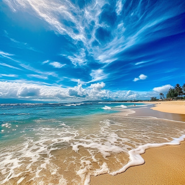 blauwe zon het strand