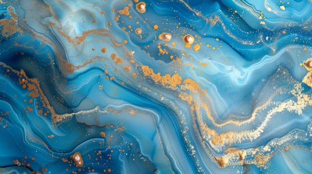 Blauwgoud marmer en agaat textuur met gouden aderen decoratieve marmering kunststeen marmerd behang abstracte achtergrond