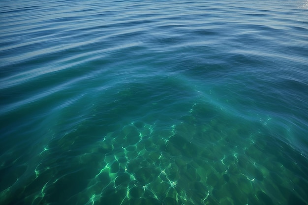 Blauwgroen oppervlak van de oceaan in Catalina Island, Californië met zachte rimpelingen op het oppervlak en lichtbreking