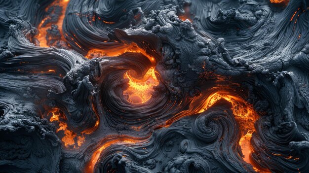 Photo blava flow over volcanic rock