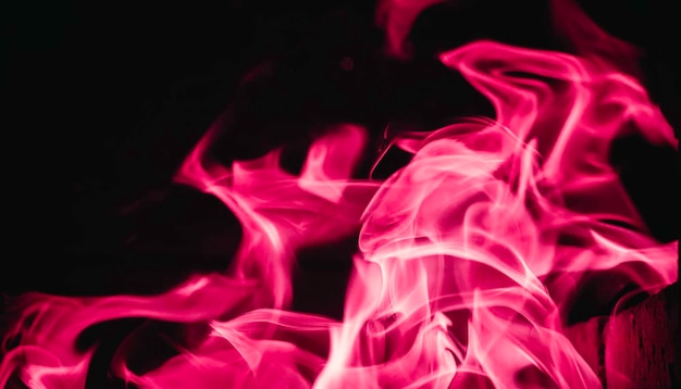 Photo blaze fire flame background and textured pink and black