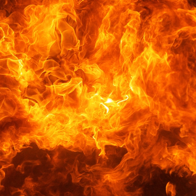 Blaze fire flame conflagration texture background in square ratio