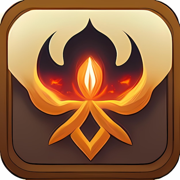 Photo blazing fury fire strike spell skill icon in mmorpg game style