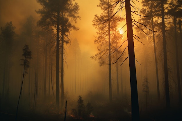 Foto blazing inferno l'ira di un incendio nella forestaxa