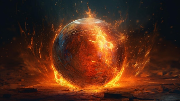 Photo a blazing orb radiates heat and light