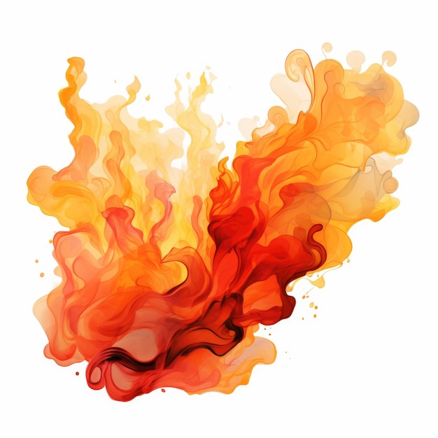 Blazing visions captivating fire and smoke in vector art on a white background