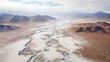 Photo bleak cold desert landscape