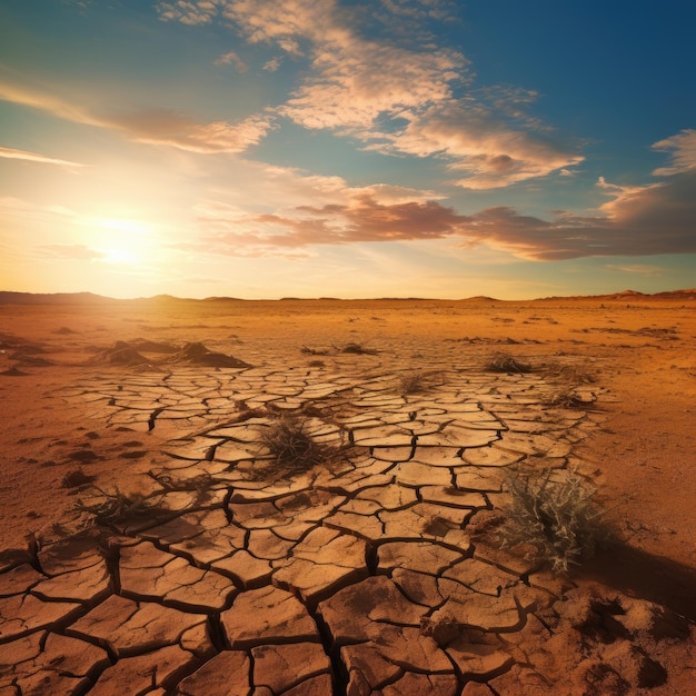 Bleak Landscape Due to Desertification