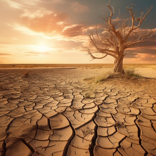 Bleak Landscape Due to Desertification