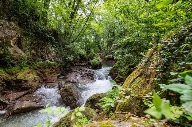 Photo bleck river dopo waterfall of marble