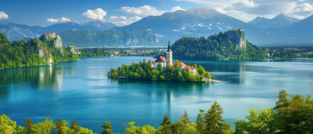 Foto bledmeer slovenië natuur achtergrond