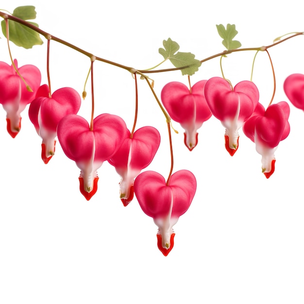 Photo bleeding heart flower isolated on white background