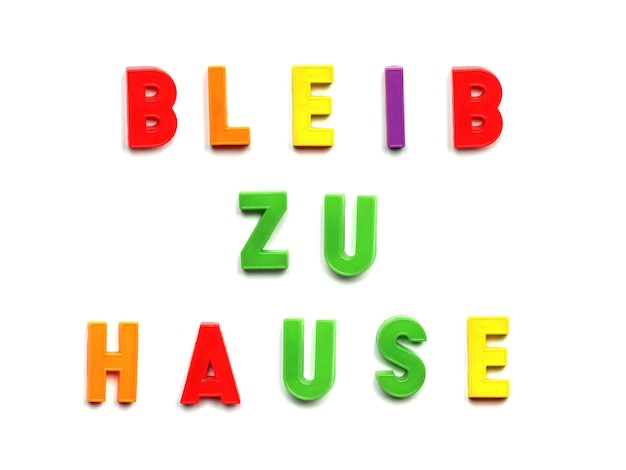 Foto bleib zu hause (blijf thuis) bord