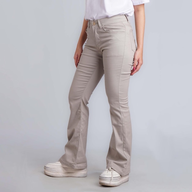 A blend of cool style and functionality This woman looks stunning in her long cargo pants exuding