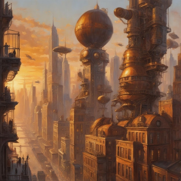 A blend of steampunk visuals and futuristic components