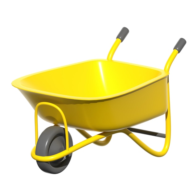 blender 3d rendering icon construction wheelbarrow