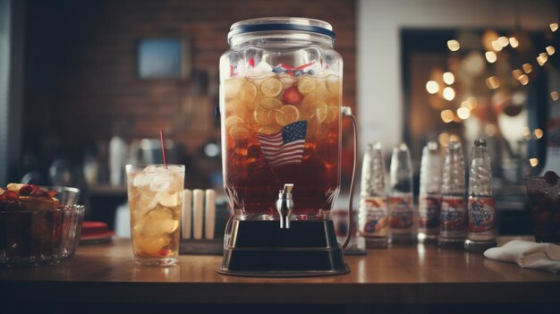 Blender Filled With Liquid on Table