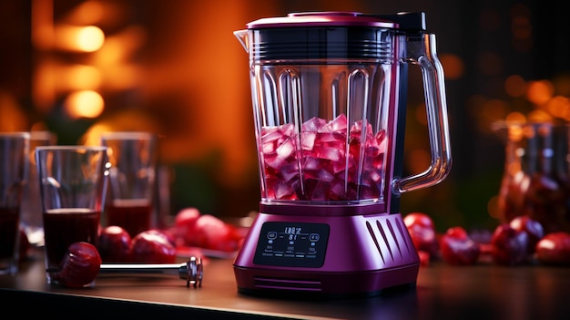 Blender juice machine on red