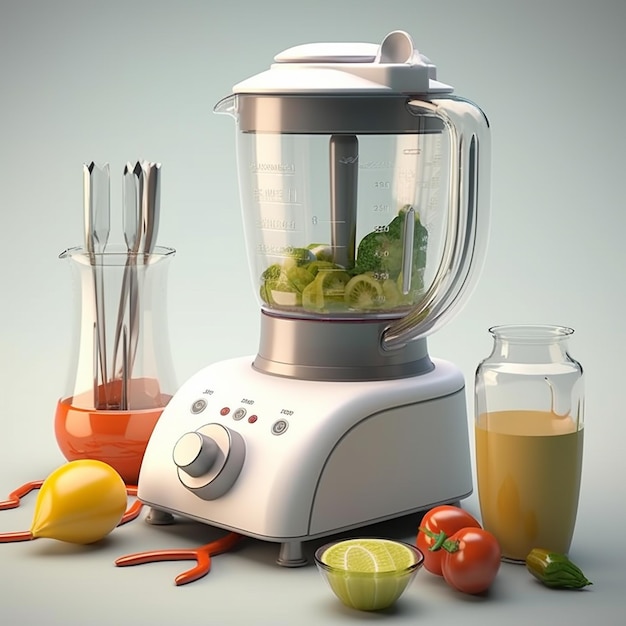 Blender kookmachine witte achtergrond AI gegenereerd