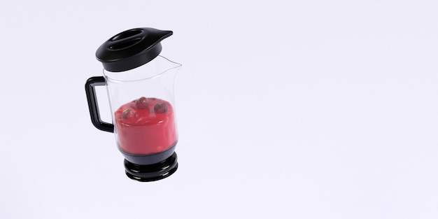 Blender met rood sap 3d illustratie