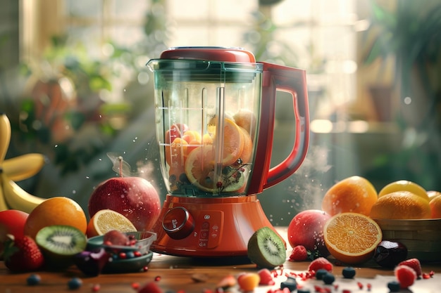 Photo blender with fruits blender