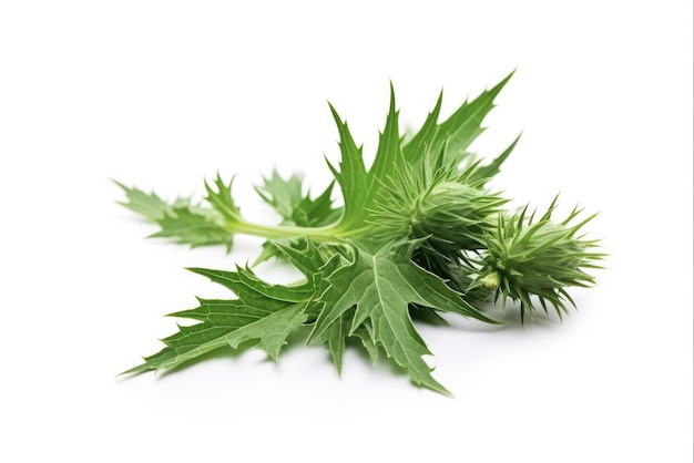 Blessed Thistle Herb A Natural Alternative Medicine Remedy for Medicative Purposes over White