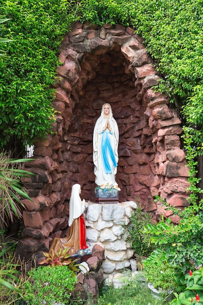 The Blessed Virgin Mary in front of the Roman Catholic Diocese, public place in Bangkok, Thailand