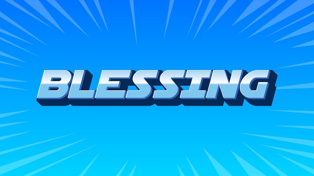 Photo blessing 3d blue text