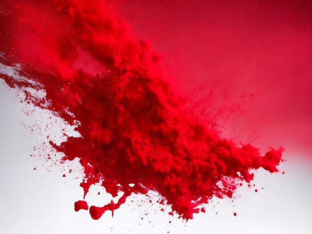 Photo blew up crimson red paint splashes generator ai