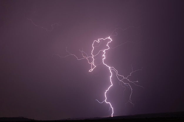 Foto bliksem in de lucht.