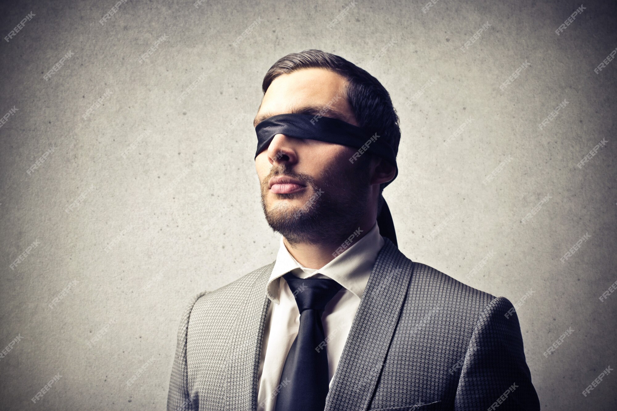 Blindfolded elegant man 787240 Stock Photo at Vecteezy