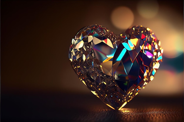 Bling love diamond heart shape decor romantic bokeh background\
love and valentine day concept neural network generated art\
digitally generated image not based on any actual scene or\
pattern