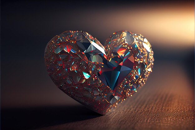 Bling love diamond heart shape decor romantic bokeh background\
love and valentine day concept neural network generated art\
digitally generated image not based on any actual scene or\
pattern