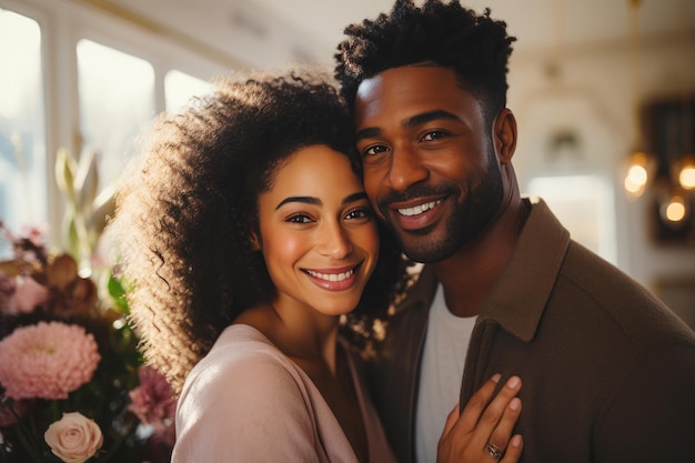 Blissful Black Couple at Home