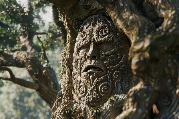 Foto coppie felici che scolpiscono iniziali in antichi alberi