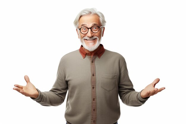 Photo blissful ignorance carefree hipster grandfather embraces unfazed happiness in a world of unknowns