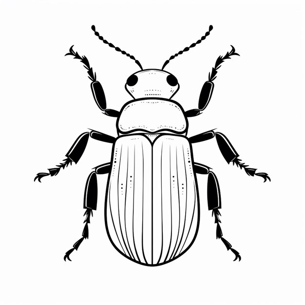 Photo blister beetle cute flat design charm cute coloring book kawaii line art