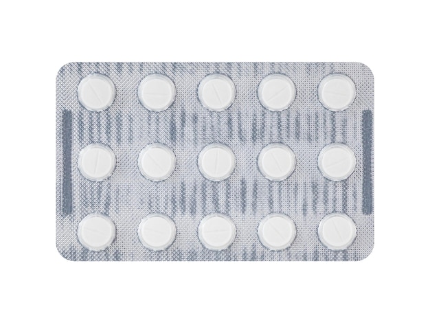 blister pack of pills isolated